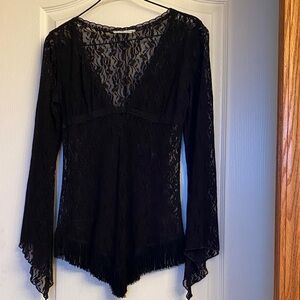 Elegant Black Lace Women Top